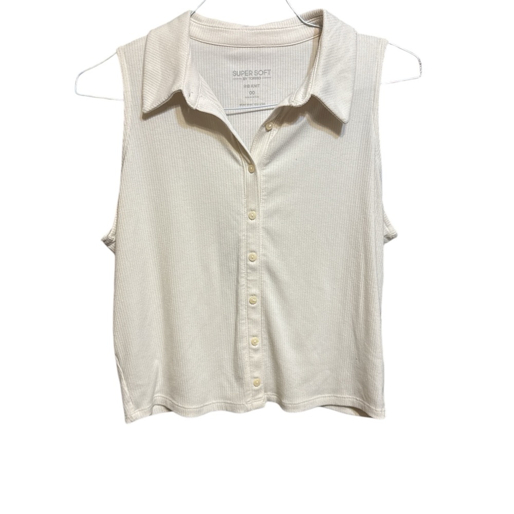 Women's Cream Sleeveless crop Top